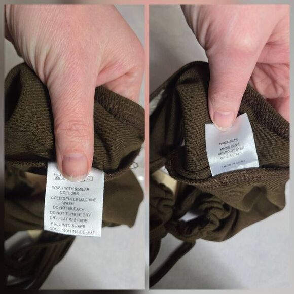 Meshki Ruby Ruched Cropped Ribbed Bikini Style Halter Top Sz. Lg. NWT - Picture 5 of 7